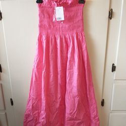 New Pink Sundress, Cotton, Size Small