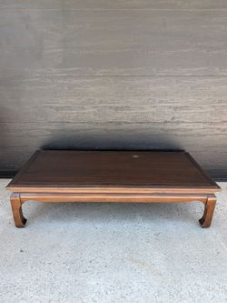 Vintage Ming Style Large Dark Wood Coffee Table