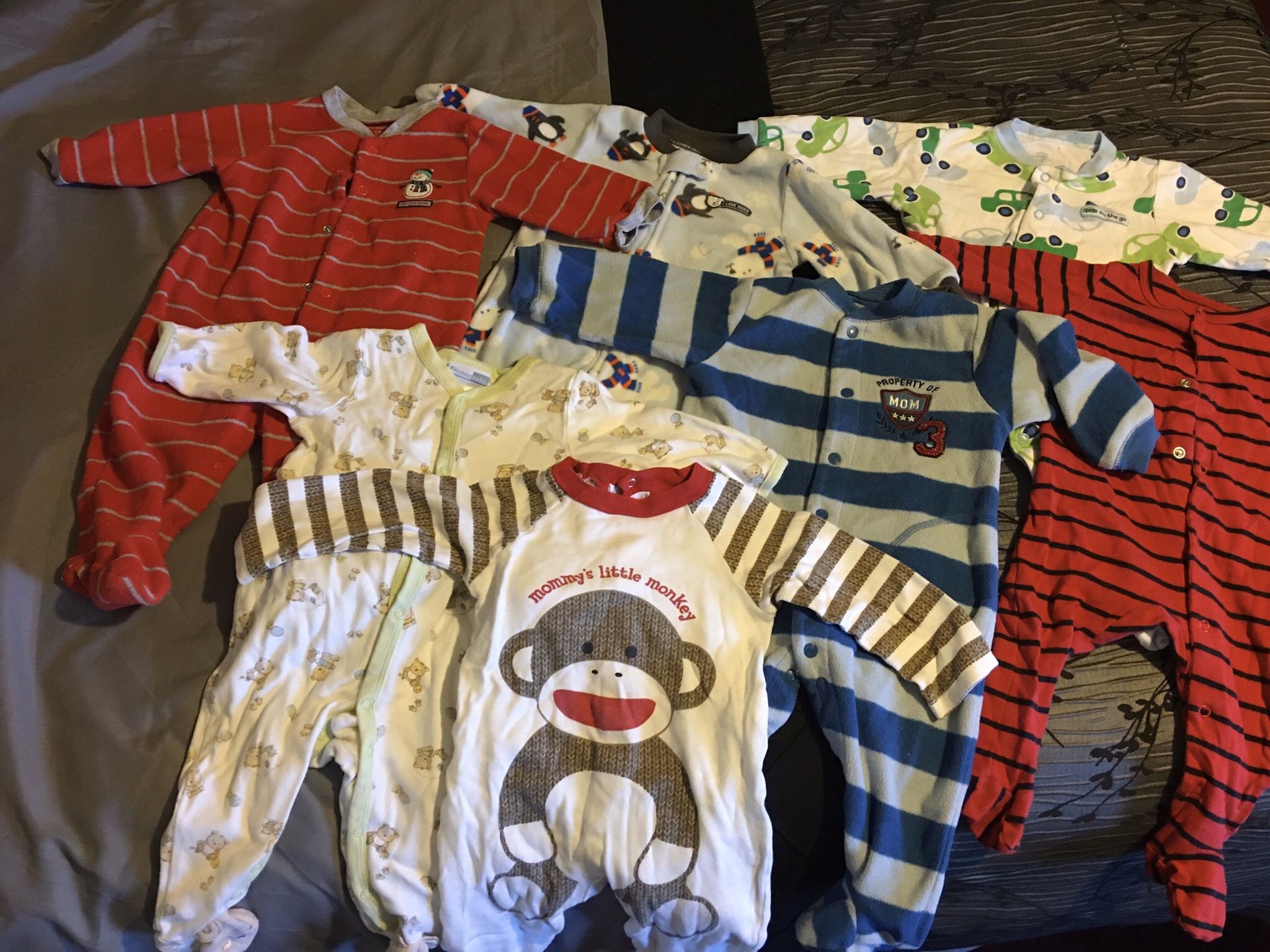 9 month boys pajamas rompers (6 pieces)