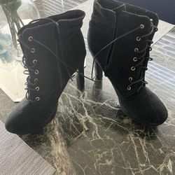 Womens Chunky Heels Platform Buckle Strap Zipper New Size 10