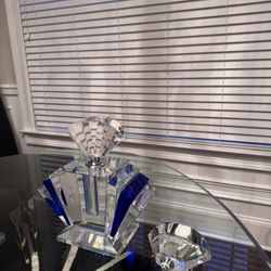 Lead Blue Crystal Perfume Bottle