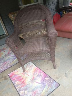 Brown wicker set