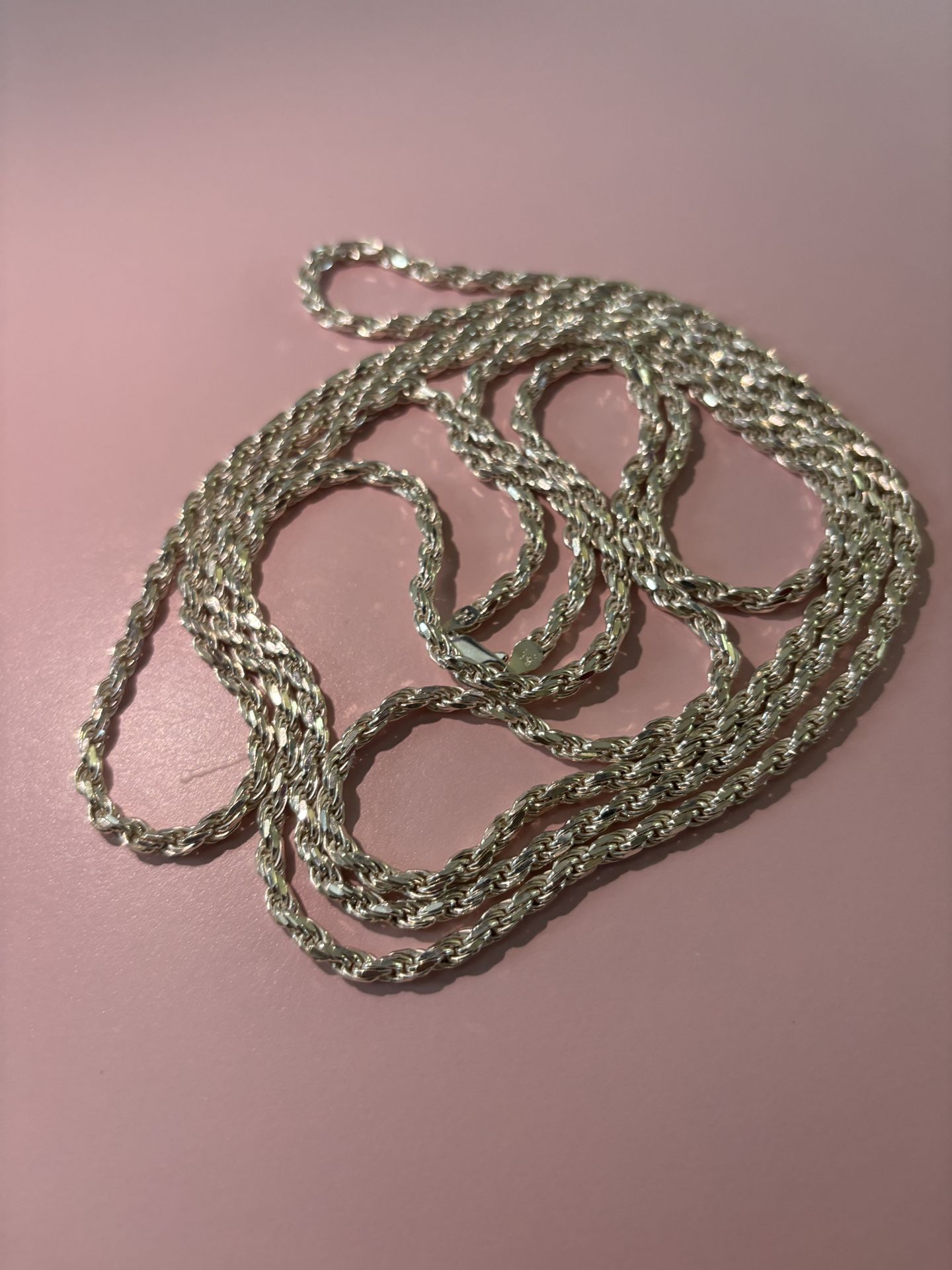 60 Inch Sterling Silver Rope Chain