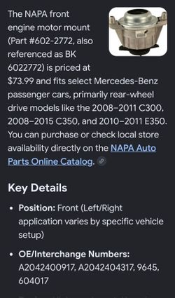 Benz engine mounts