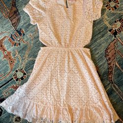 Girls Pink Lace Dress