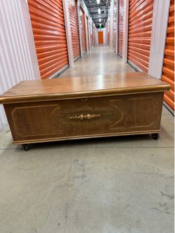 Rolling vintage cedar box