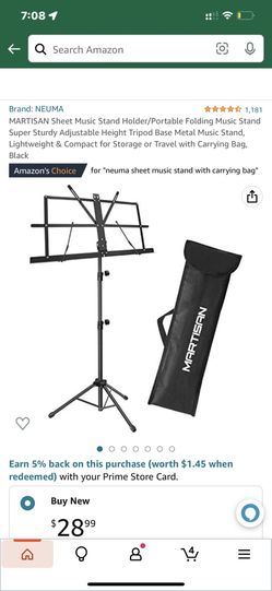 Sheet Music Stand With Carrying Case