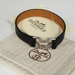 New Hermes Tonight Epsom Calfskin Noir Color  Size T5 Bracelet
