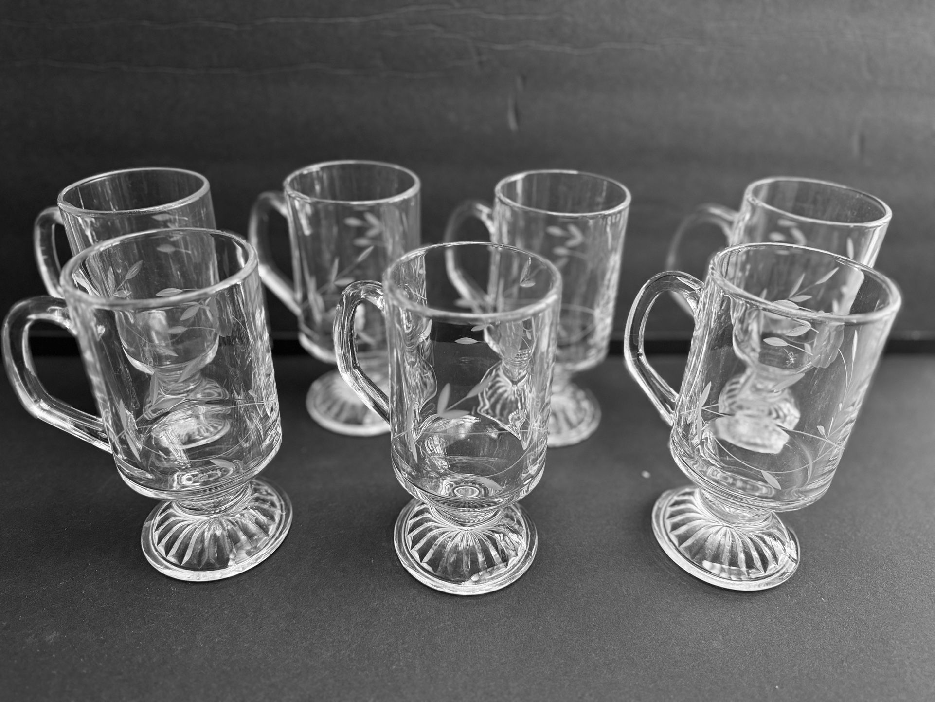 6 vintage Princess House footed mugs or “Irish coffee” style mugs