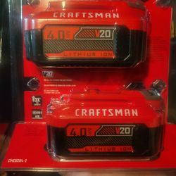 Craftsman. 20v Batteries 4ah & 6ah