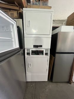 White stacked speed queen dryers