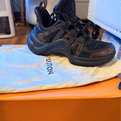 Louis Vuitton Archlight Sneakers Black Monogram Women Size 6.5 w/ Box Dust Bag