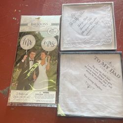 Wedding Hankie Form mom And Dad Plus Mr. And Mrs balloons 