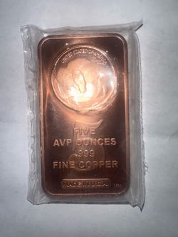 Highland Mint Buffalo 5 oz .999 Fine Copper Bars – 2 Available