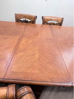 Solid wood bistro style dining table