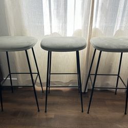 (3) Gubi Beetle Upholstered Bar Stools 