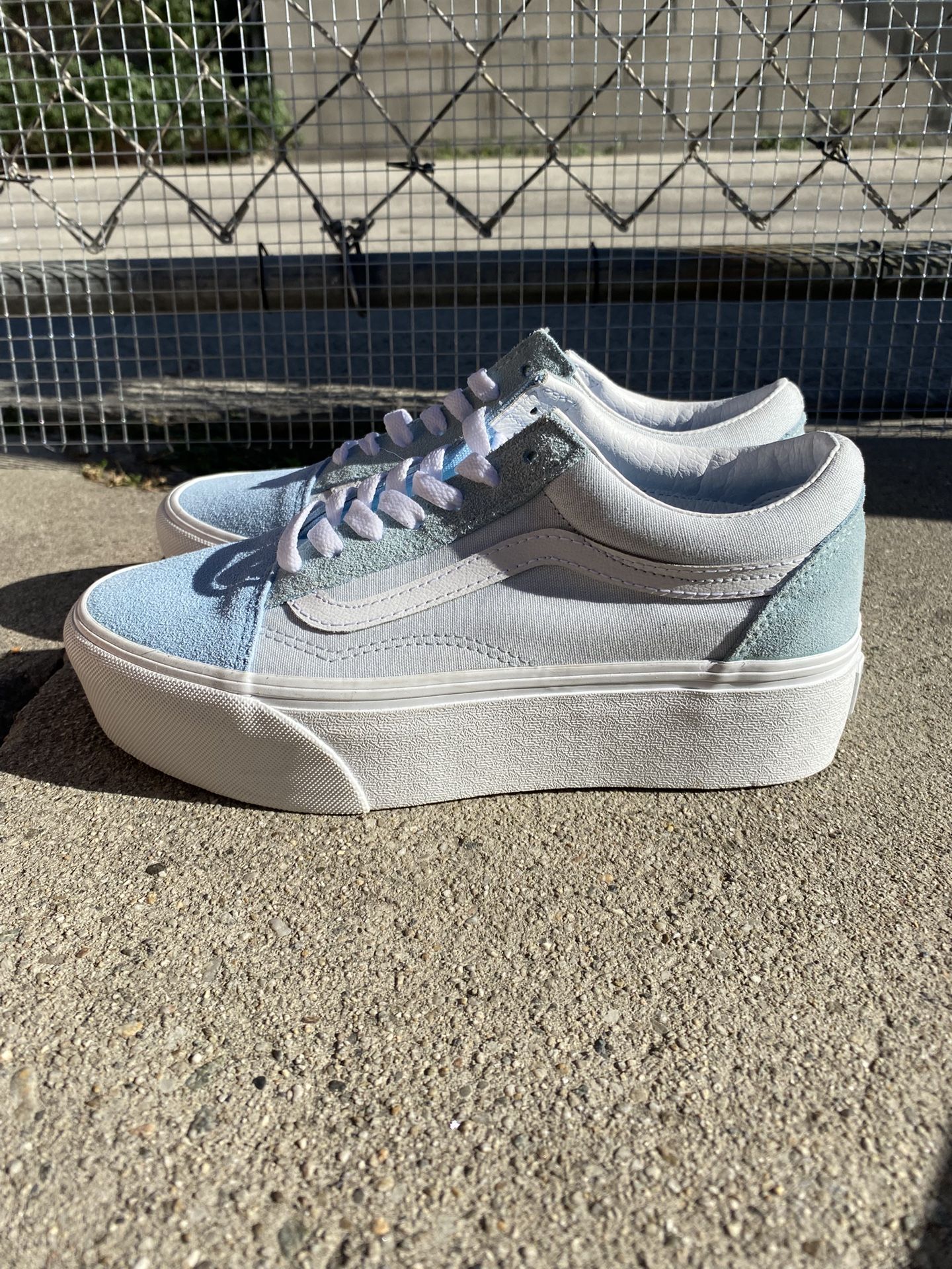 Blue Oldschool Platform Vans