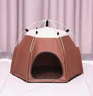 Dog or Cat House Bed Tent Brown
