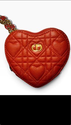 Christian Dior Heart Shaped Cannage Coin Pouch