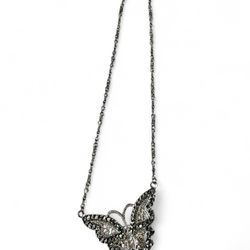 Rhinestone Butterfly Pendant Necklace 