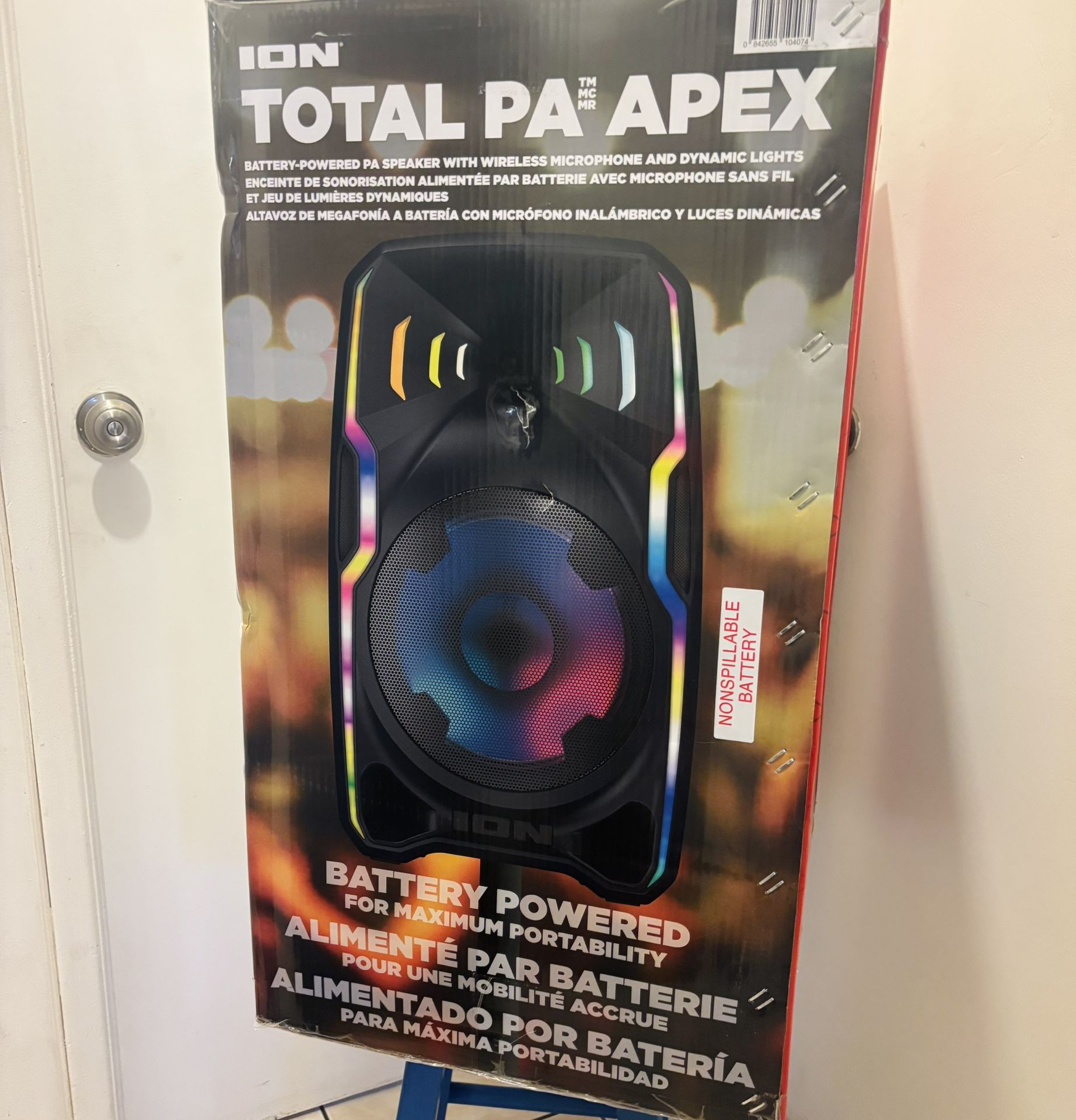 ION (Total PA Apex) 500 Watt Bluetooth Speaker System – High Quality Sound w/ Mic & LED Lighting Effects