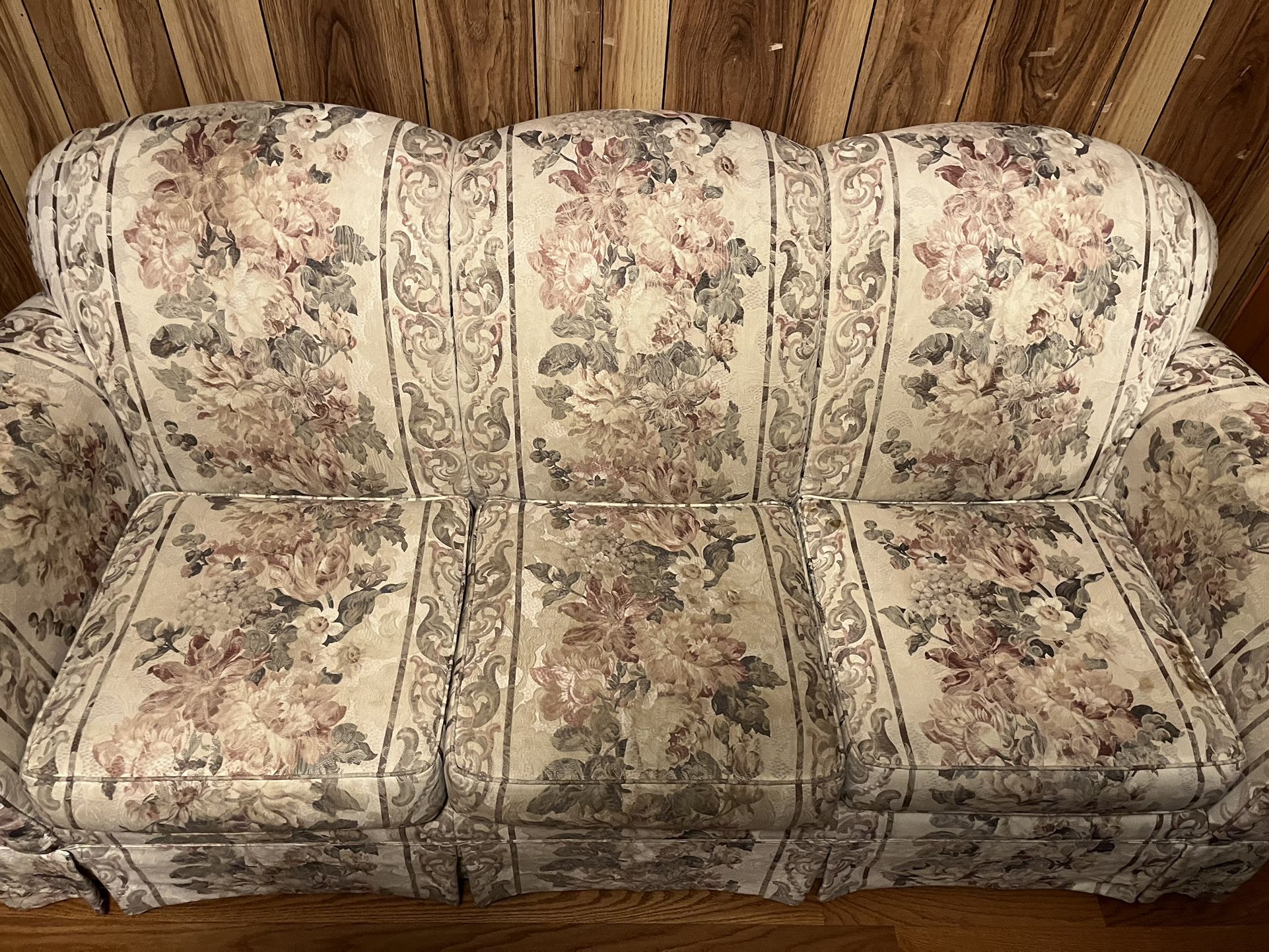 FLORAL COUCH AND LOVE SEAT