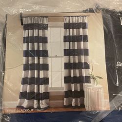 Room Darkening Blue And White Curtains