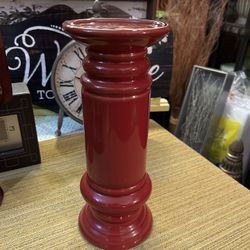 Large Red Farmhouse Chunky Candle Holder 