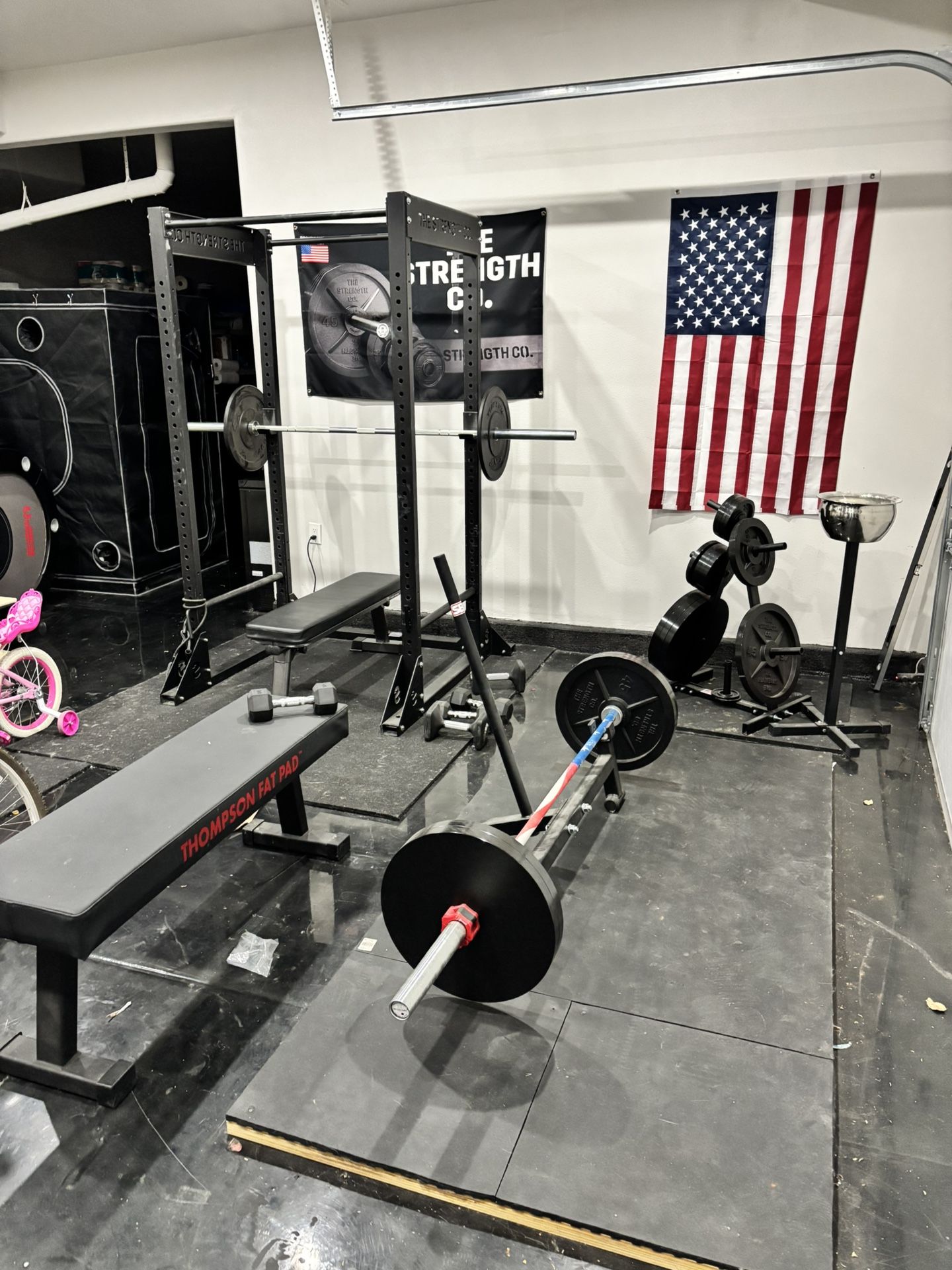 The Strength Co Power Lifting Home Gym With Rack And Deadlift Platform 