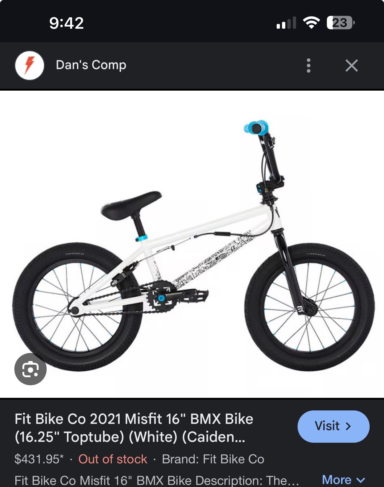 Caiden BMX 16” Freestyle kids Bike. FITBIKE CO ( FIT BMX Bike)