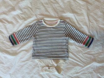 Baby Boden Long Sleeve Striped Bodysuit