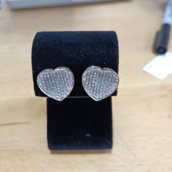10k Gold Heart Earrings 