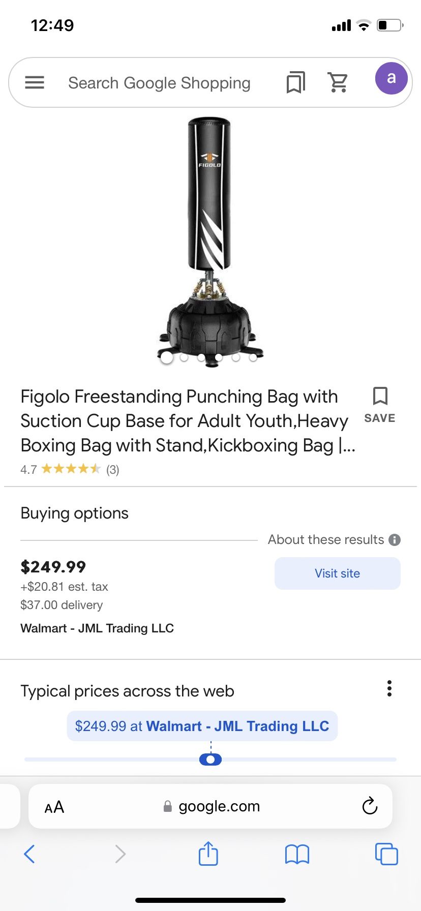 Figolo Freestanding Punching Bag with Suction Cup Base for Adult Youth,Heavy Boxing Bag with Stand,Kickboxing Bag |...