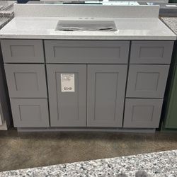 Grey Shaker 48 inch Wide Bathroom Vanity