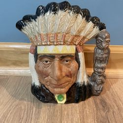 Vintage Royal Doulton "North American Indian" Toby Mug Jug Large Collectible 8"