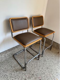 Pair of Vintage Marcel Bruer Style Cantilever Cesca Chairs