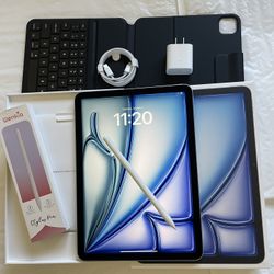 Apple IPad Air 11” ( M3 chip / 2025 Newest) 128GB with pen, keyboard case & Accessories  (open box) 
