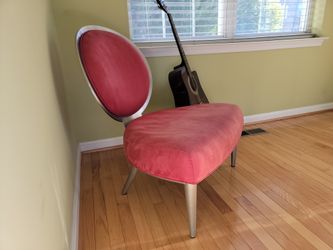Theodore's Contemporary Modern Red Accent Chair – Sculptural Metal Frame
