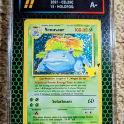 Pokemon venusaur holofoil 15/102 amber grade 9 A-
