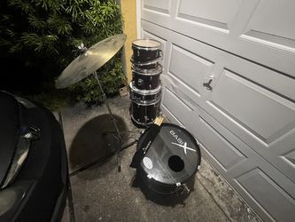 Red Acoustic Drum Set 