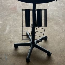 This is a professional salon trolley or rolling cart used for hairdressing and coloring services.