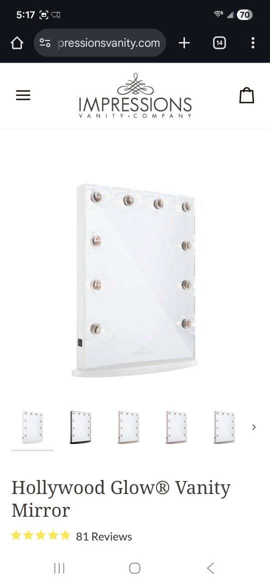 Impressions Hollywood Glow Vanity Mirror (White)