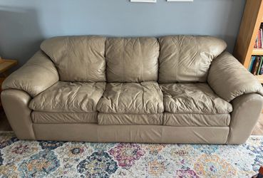 Leather couch and rocker recliner chair