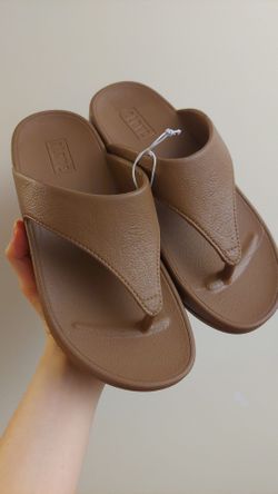 Platform Thong Sandals Brown Casual Beach Flip Flops Size 37 / US 6.5-7