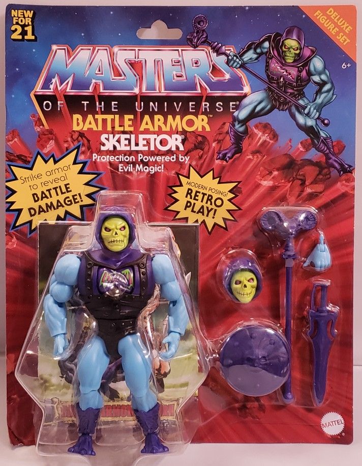 BATTLE ARMOR SKELETOR Protection Powered by Evil Magic- Masters of the Universe RETRO PLAY (2021 MOTU) Deluxe Set Action FigureĀ