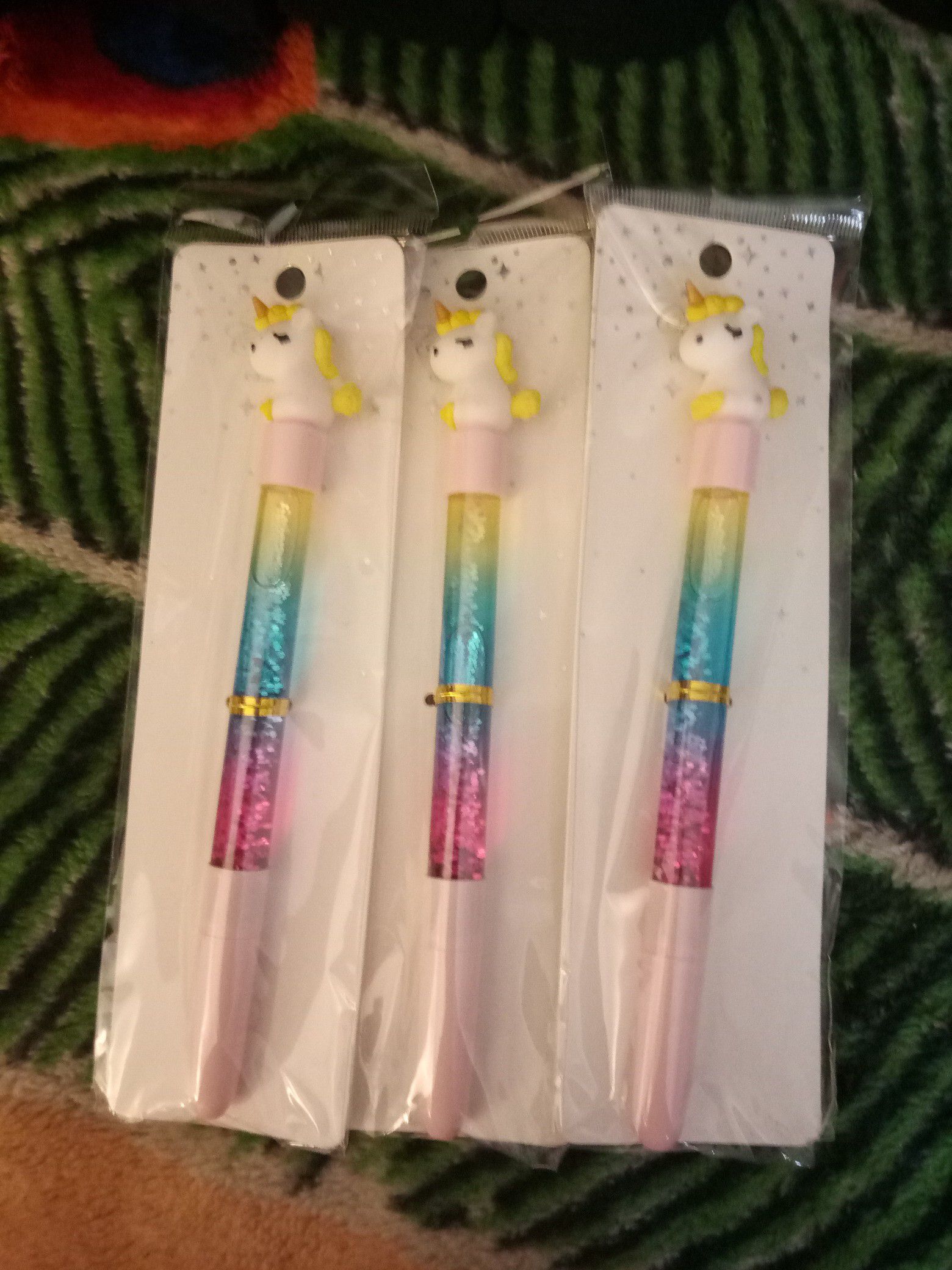 Set of 3 unicorn pens
