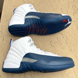 New Nike Air Jordan 12 Retro White French Blue Shoes Men’s 9.5