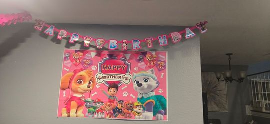Skye Paw Patrol birthday banners x 2