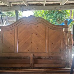 Queen wooden headboard  an bed frame