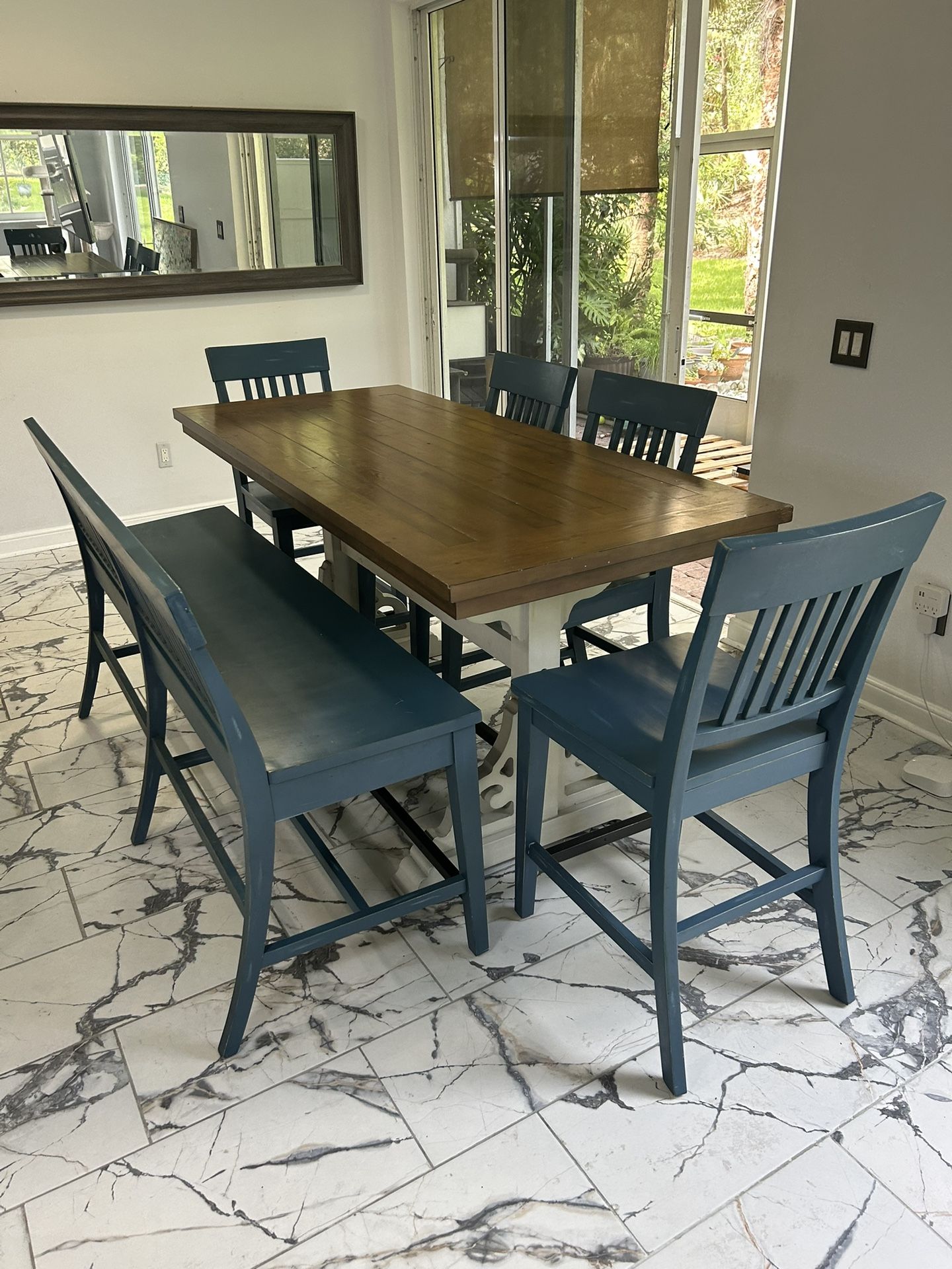 Counter Height Farm Table - fits 7